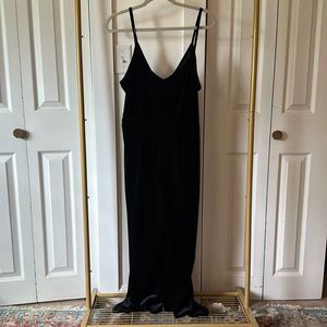 Wild Fable Black Velvet Jumpsuit, size L